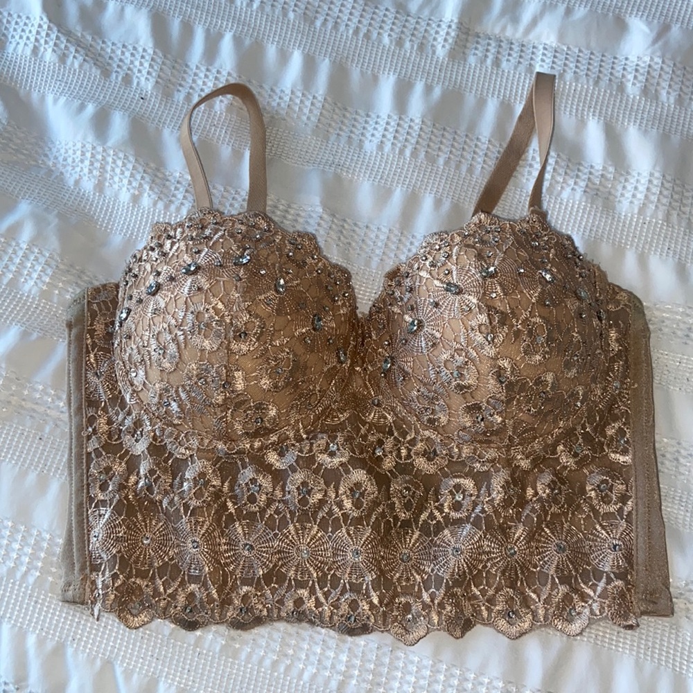 Windsor strap or strapless beaded corset